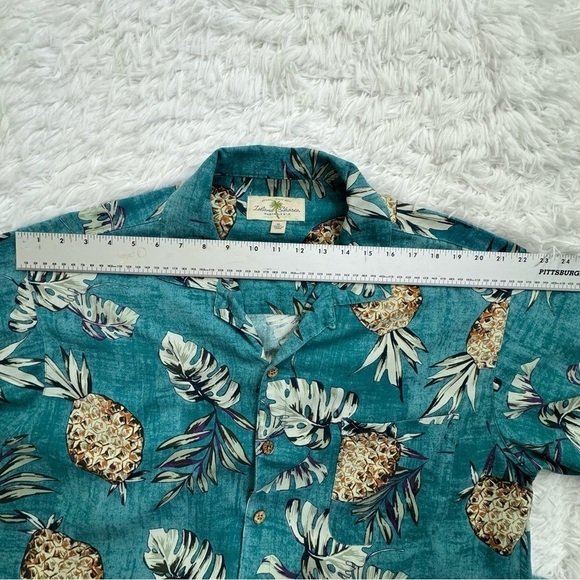 Island Shores Men's Button Down Floral Pineapple Hawaiian 100% Silk Shirt Sz XL - Picture 6 of 8
